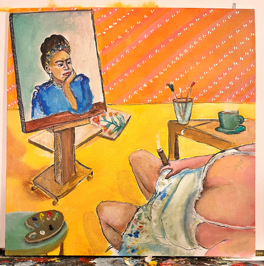 Medium Framed Acrylic Painting - Painting Frida